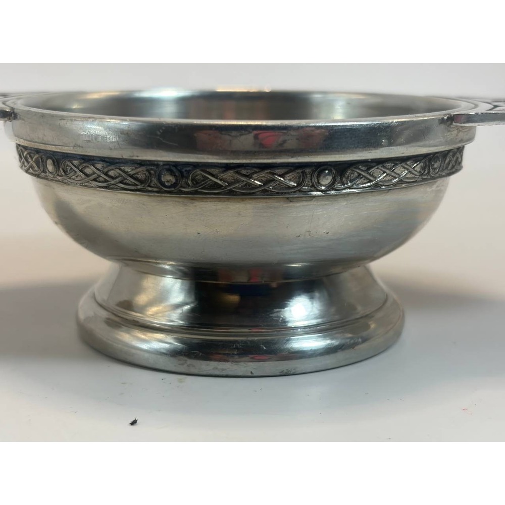 Scottish Pewter Quaich Celtic Knot Horse Medallion Friendship Cup 7.5 Inch - Picture 4 of 7